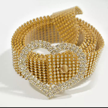 Malta New Design Rhinstone Belt With Beautifull Rhinestone Heart Shape Buckle-(05-05-00-05)